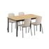 Udendørs Kirra Dining Table 150x90 med keramisk bordplade og 4 Patio Chair no. One S1 stole i taupe og noir