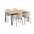 Udendørs Kirra Dining Table 150x90 med sort keramisk bordplade og fire sorte Patio Chair no. One S1 stole