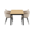 Noir Kirra Dining Table 150x90 with four Noir Patio Chair no. One S1 chairs in matching color.