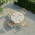 Taupe Kirra Patio Chair in powder-coated aluminum with untreated teak armrests on a light background