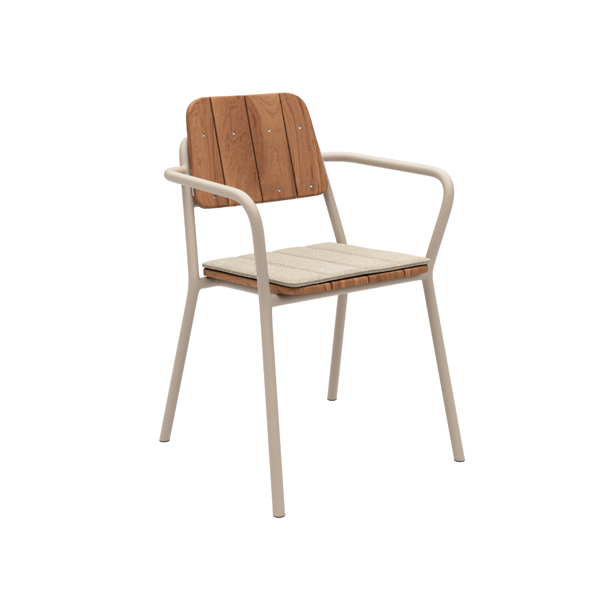 Kirra Patio Chair med sort Kirra Noir hynde i olefin-tekstil til udendørs brug.