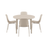 Udendørs Kirra spisebord Ø110 med keramisk bordplade og 4 taupe Patio Chair no. One S2 stole