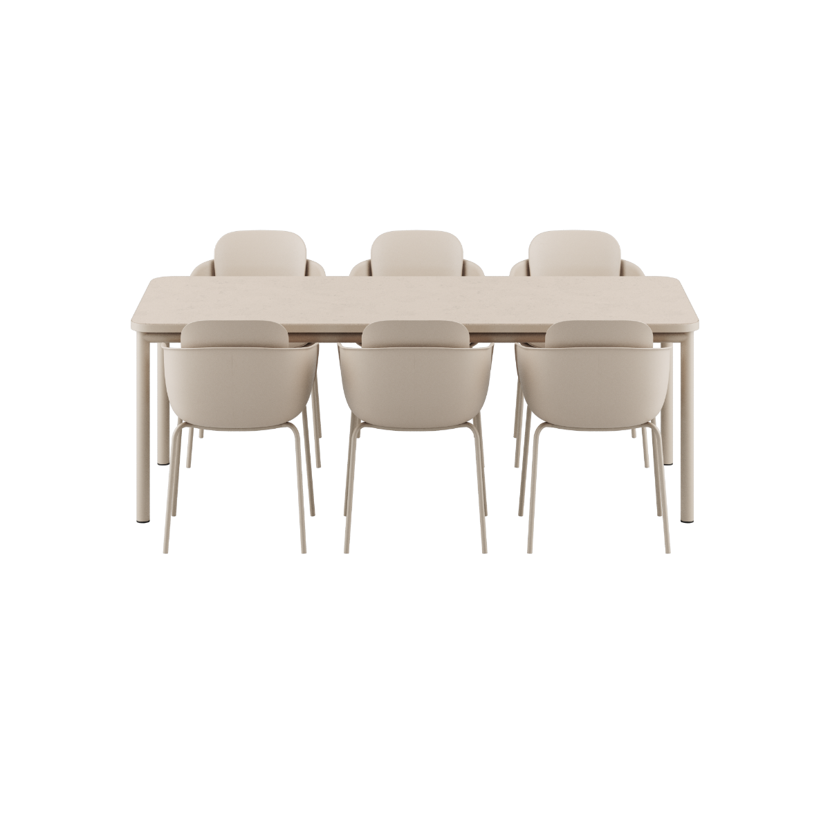 Kirra Dining Table Ceramic & 6 Patio Chair no. One