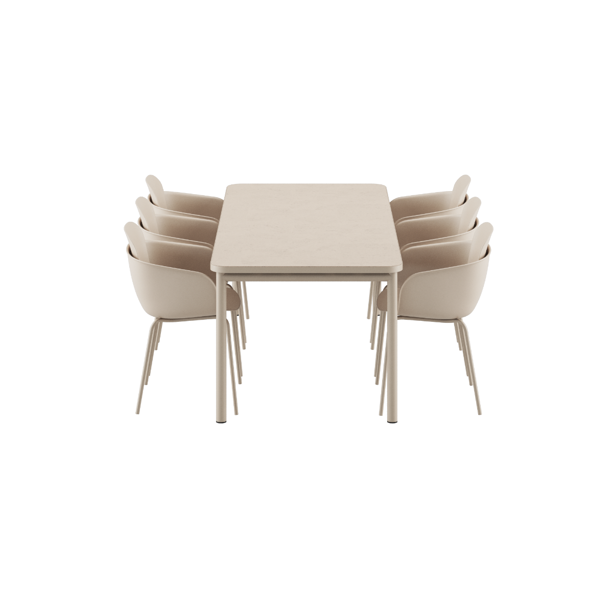 Kirra Dining Table Ceramic & 6 Patio Chair no. One