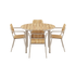 Udendørs Kirra spisebord Ø110 med taupe Kirra Patio stole i matchende farve, moderne design.