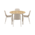 Udendørs Kirra spisebord taupe med keramisk bordplade og 4 Patio Chair no. One S2 stole i taupe