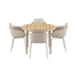Rundt Kirra spisebord Ø110 i taupe med 4 Patio Chair no. One S2 stole i samme farve.