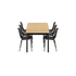 Udendørs Kirra spisebord i sort med 6 Patio Chair no. One S2 stole i oliven og sort