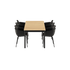 Udendørs Kirra spisebord i sort med 6 Patio Chair no. One S2 stole i oliven og sort