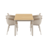 Udendørs Kirra Dining Table 150x90 med taupe Patio Chair no. One S2 stole i samme farve