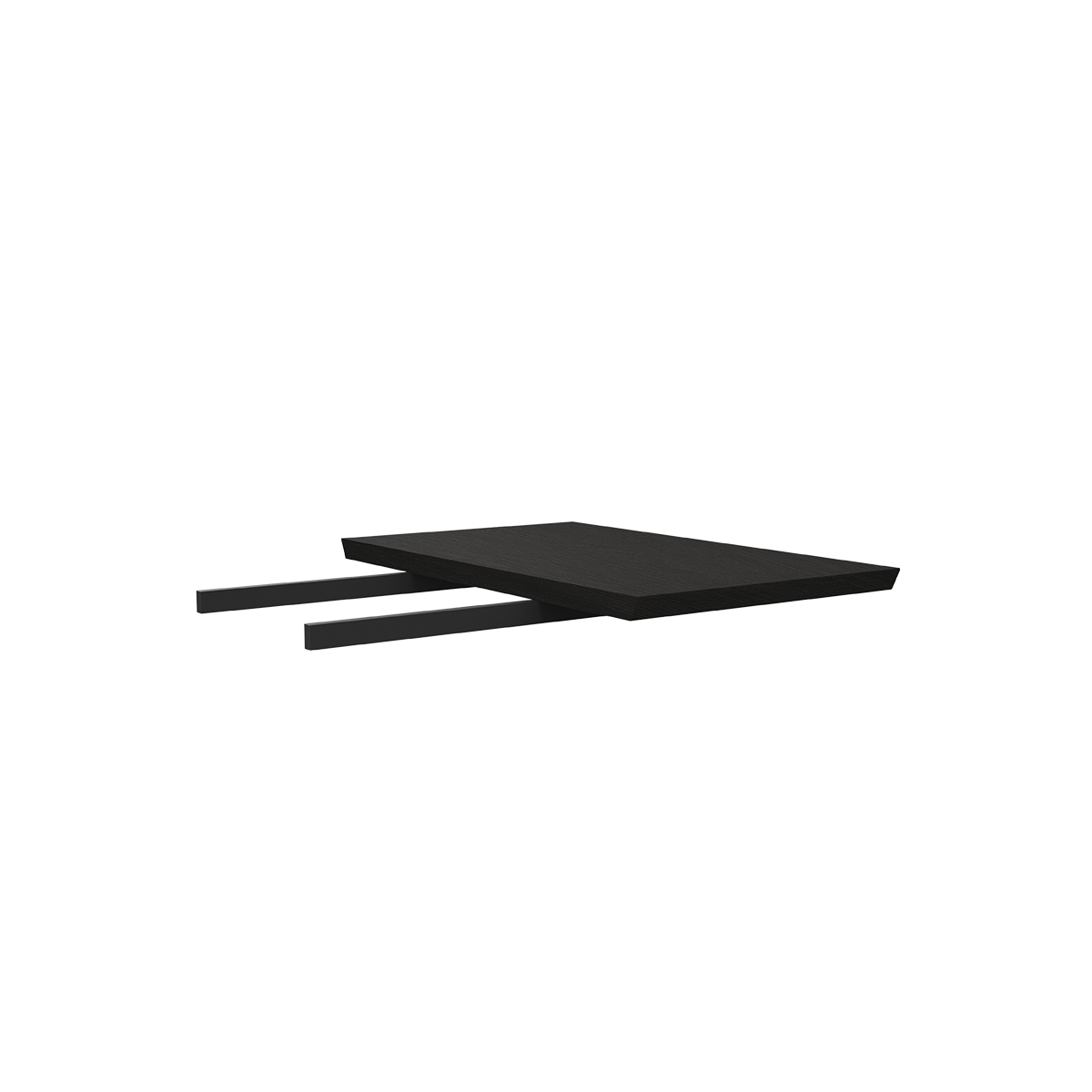 Sortbejdset egetræsfiner tillægsplade til Edge Dining Table, 60x90 cm, med tværgående træårer.