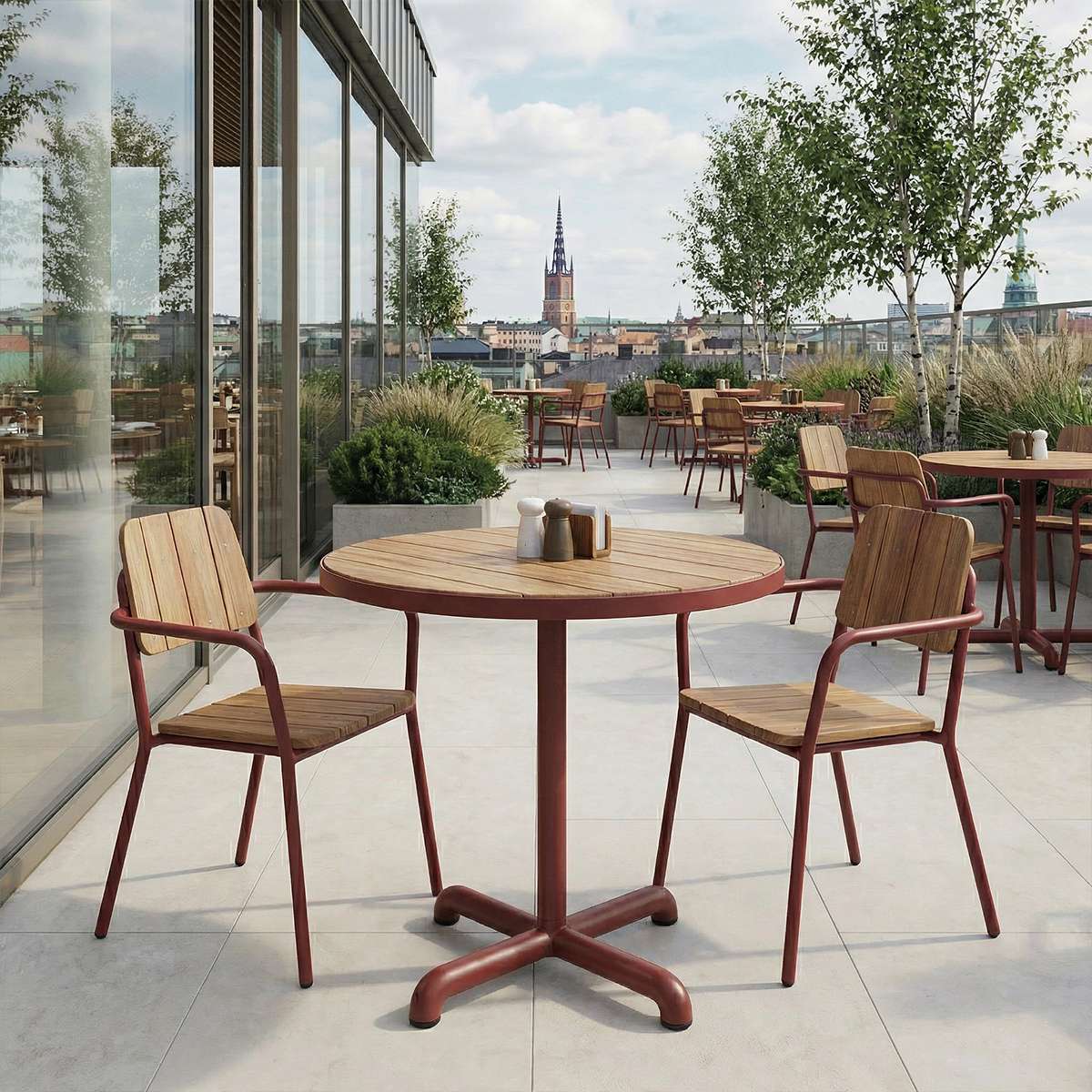 Kirra Cafe Table & 2 Kirra Patio Chair