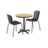 Kirra Café Table Noir med to Patio Chair no. One S1 stole i sort på hvid baggrund.