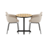 Rundt Kirra Café Table Noir med to Patio Chair no. One S2 stole i olive og noir farver.
