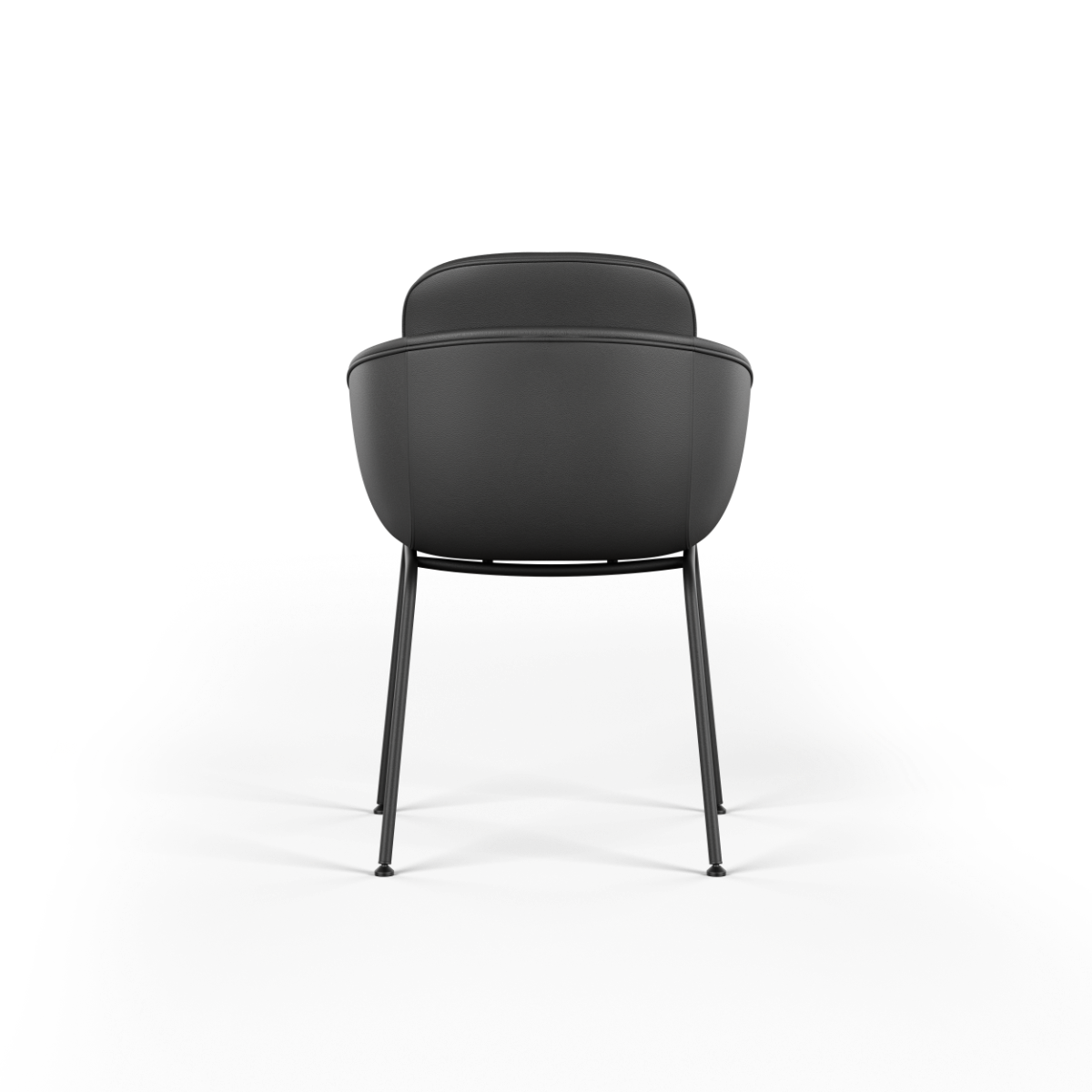 Chair no. One S2 spisebordsstol i Terra Black med polstret læder og dobbeltskaller, stilrent design.