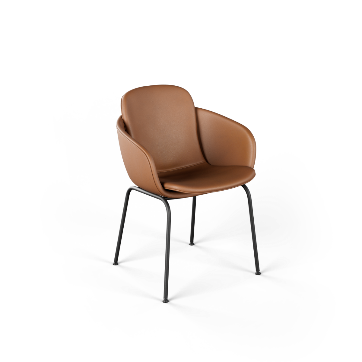 Chair no. One S2 spisebordsstol i Terra Safari med dobbeltskaller og polstret læder.