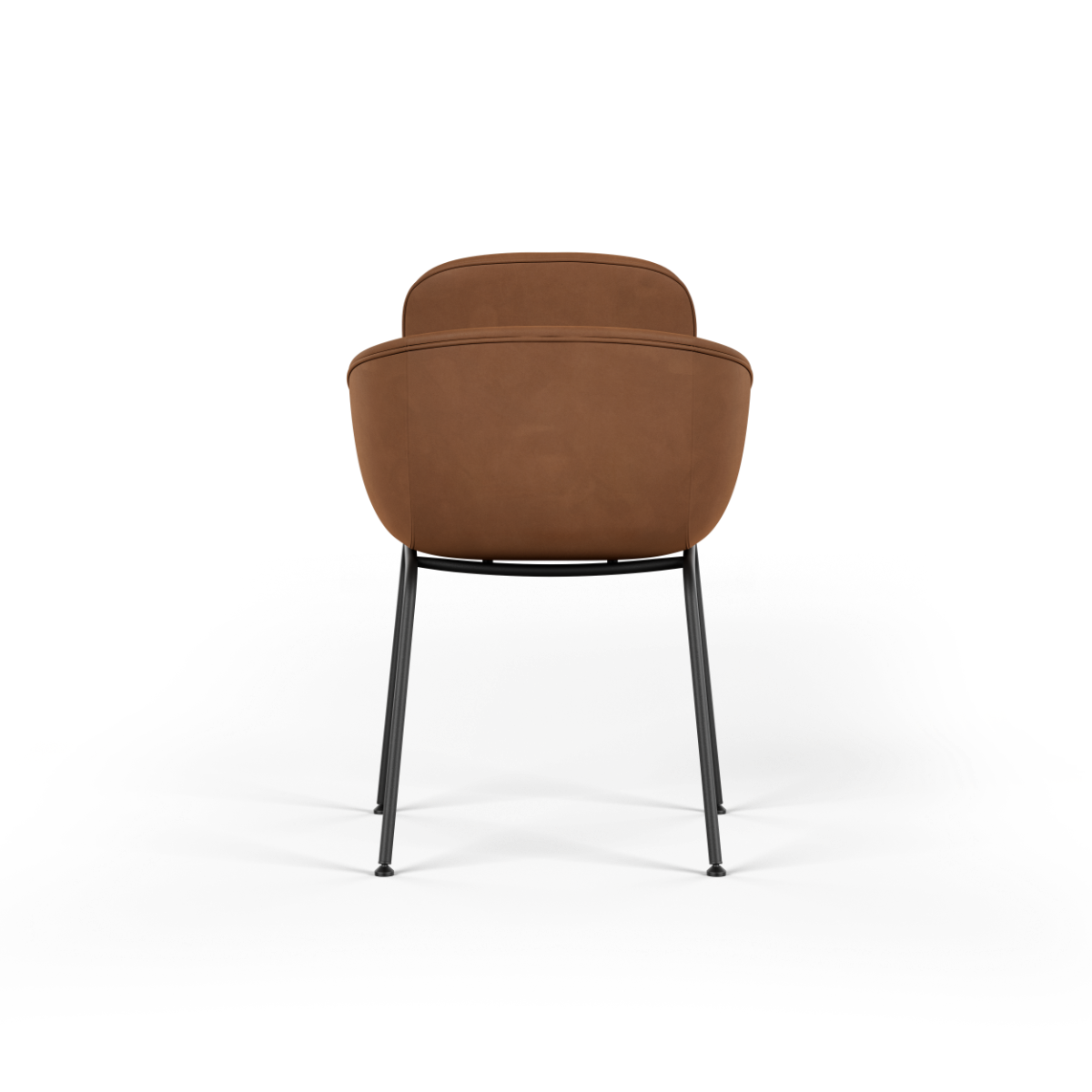 Chair no. One S2 spisebordsstol i Luna Sandstone med polstret læder og dobbeltskaller, indendørs design.