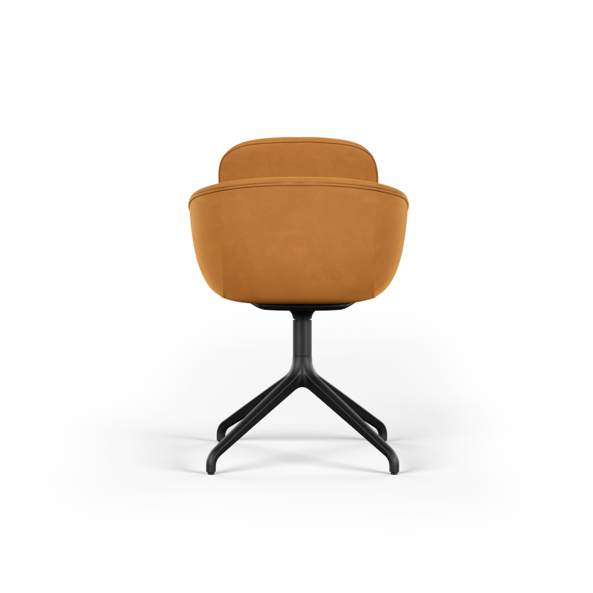 Terra Safari Chair no. One S2 swivel chair with double shell design and leather upholstery.