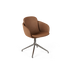 Chair no. One S2 Luna Walnut polstret læderstol med poleret aluminiums swivel-fod uden returdrejning.