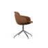 Chair no. One S2 polstret stol i Luna Sandstone med poleret aluminium swivel-fod, indendørs spisebordsstol.