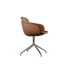 Chair no. One S2 polstret stol i Terra Black med poleret aluminium swivel-fod, indendørs spisebordsmøbel.