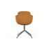 Chair no. One S2 polstret stol i Terra Black med poleret swivel-fod i aluminium.