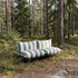 Mollis Lounge Sofa 2 Seater i olivengrøn med pulverlakeret aluminiumsstel til udendørs brug.