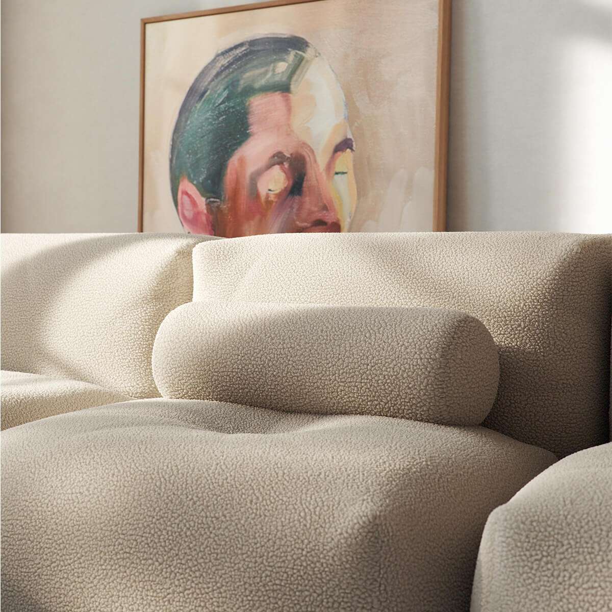 Soft Sofa Indoor 2-personers sofa i blødt Teddy Brown tekstil med modulært design og uden stel.