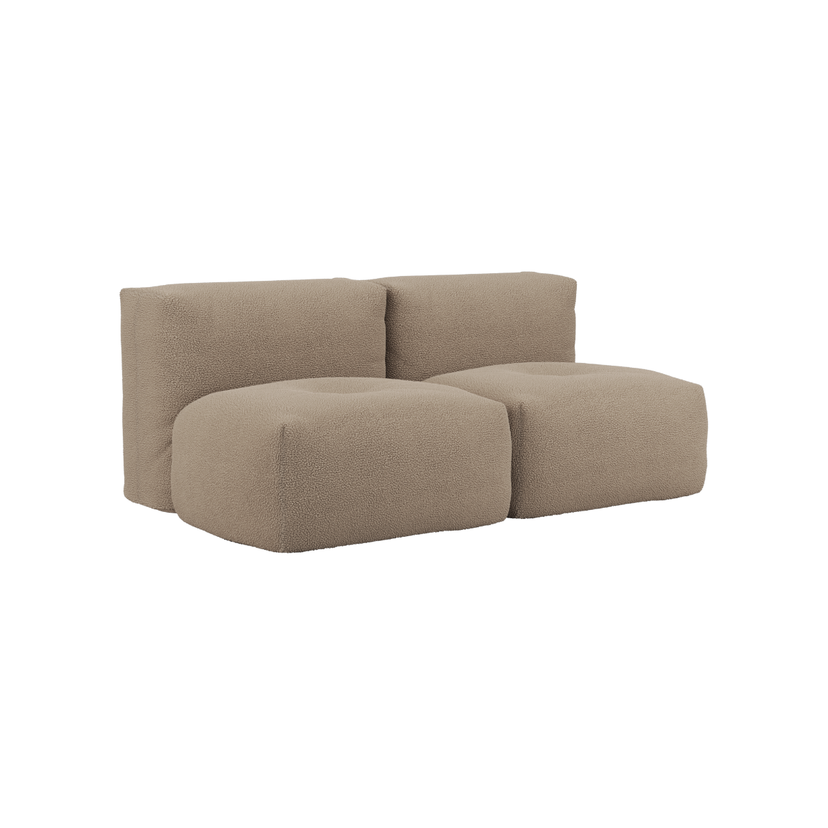 Soft Sofa Indoor 2-personers sofa i Teddy Brown polyester med blødt, modulært design og lav højde.