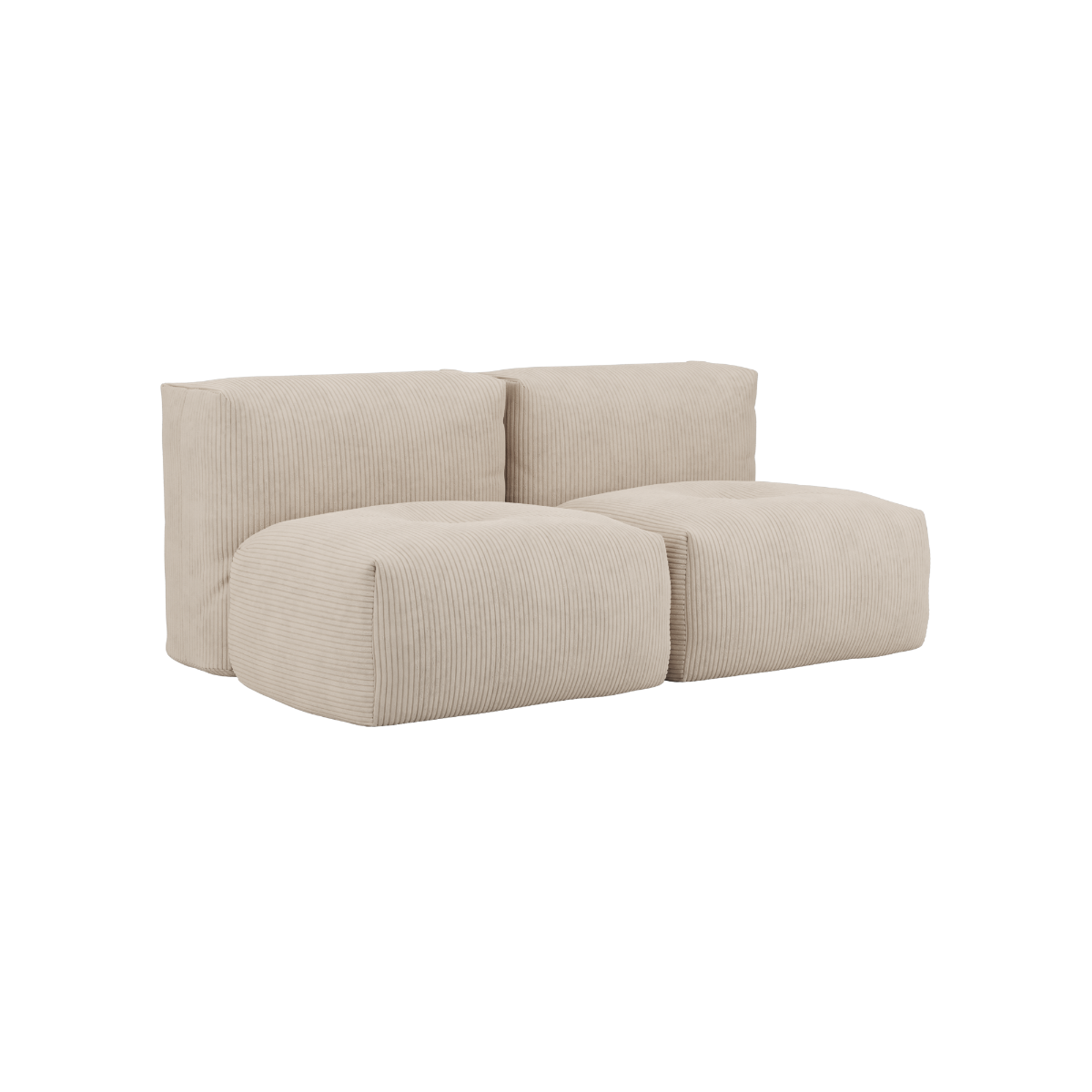 Soft Sofa Indoor 2-personers sofa i beige corduroy stof med blødt, modulært design uden stel.