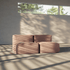 Soft Sofa Indoor 2-personers sofa i olivengrønt corduroy stof med blødt, modulært design.