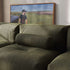 Soft Sofa Indoor 2-personers sofa i olivengrønt corduroy stof med bløde puder og modulært design.