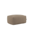 Soft Sofa Indoor pouf i blødt Teddy Brown stof med rund form og lav højde.