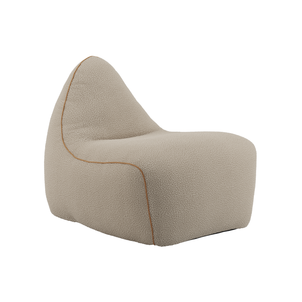 SACKit Chair Indoor sækkestol i rund form med blødt Teddy Beige stof og skumfyld.