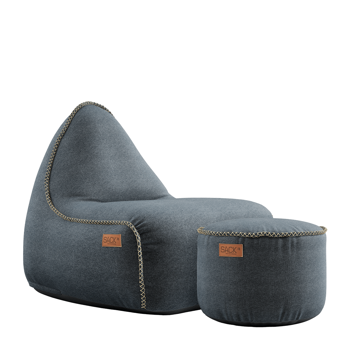Canvas Lounge Chair & Pouf | Canvas Lounge Chair & Pouf - Canvas Petrol | SACKit
