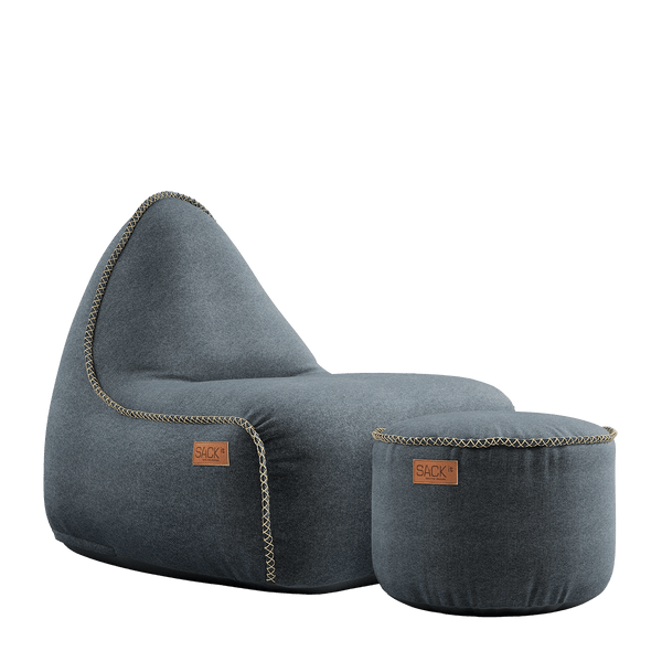 Canvas Lounge Chair & Pouf