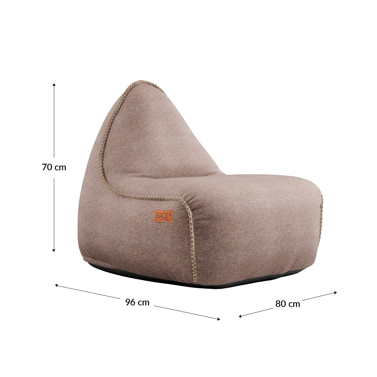 Canvas Lounge Chair og puf i petrol canvas stof med formstabilt design og håndsyede sting.