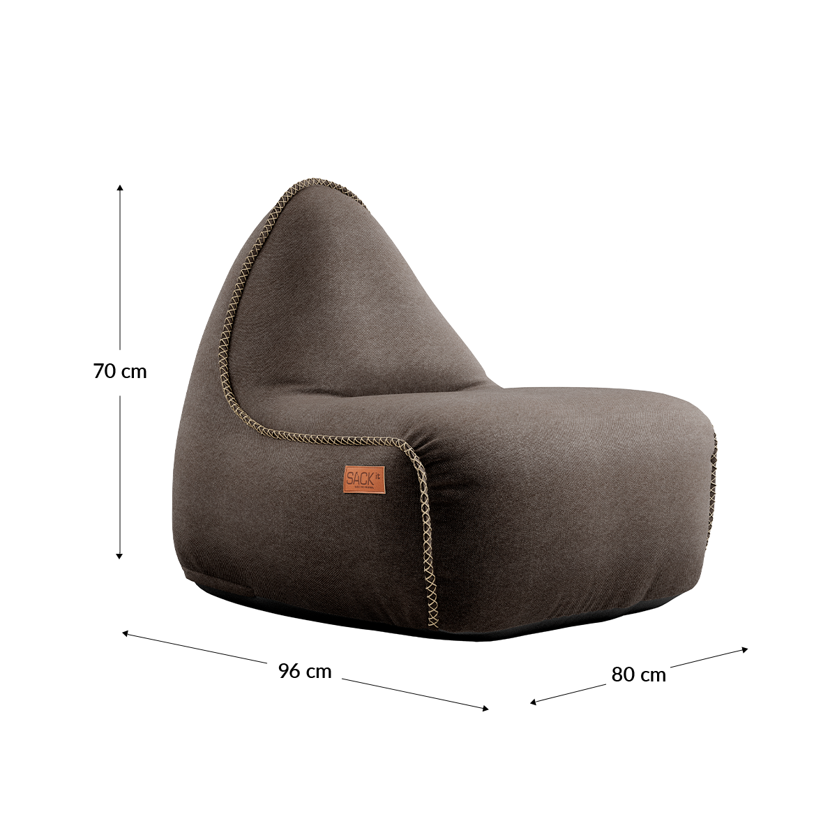 Canvas Lounge Chair og puf i petrolfarvet canvasstof med formstabilt design og ryglæn.