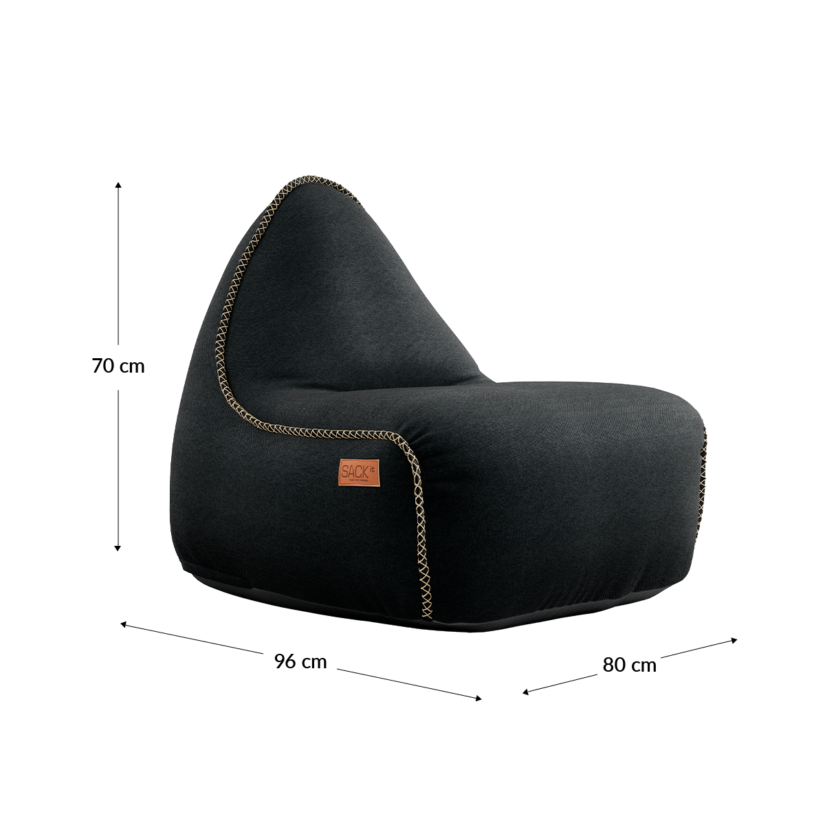 Canvas Lounge Chair & Pouf | Canvas Lounge Chair & Pouf - Canvas Black | SACKit