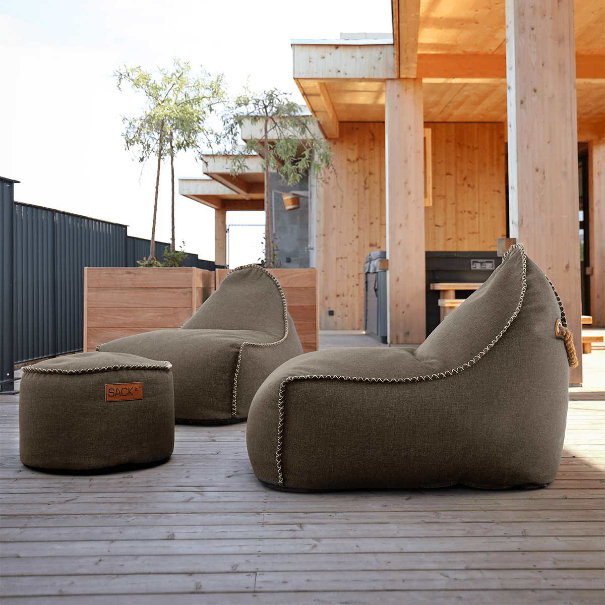 Cobana Lounge Chair & Pouf | Cobana Lounge Chair & Pouf - Cobana Brown | SACKit