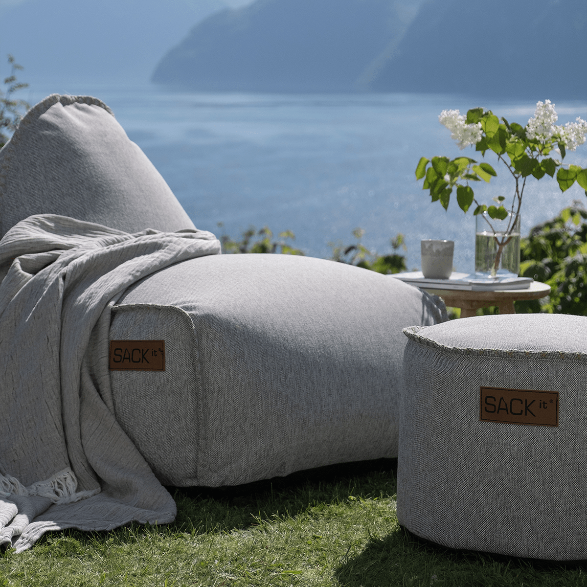 Cobana Lounge Chair & Pouf | Cobana Lounge Chair & Pouf - Cobana Sand Melange | SACKit