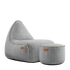 Cobana Lounge Chair og Pouf i Cobana Sand Melange, slidstærk og vandafvisende sækkestol med ryglæn.
