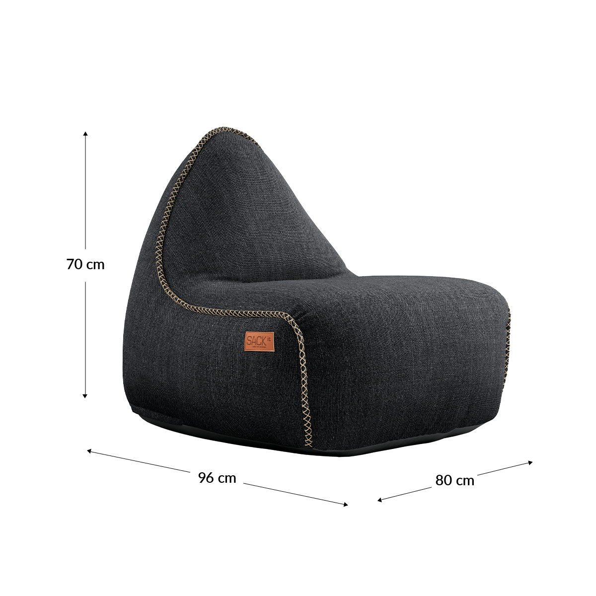 Cobana Lounge Chair & Pouf | Cobana Lounge Chair & Pouf - Cobana Black | SACKit