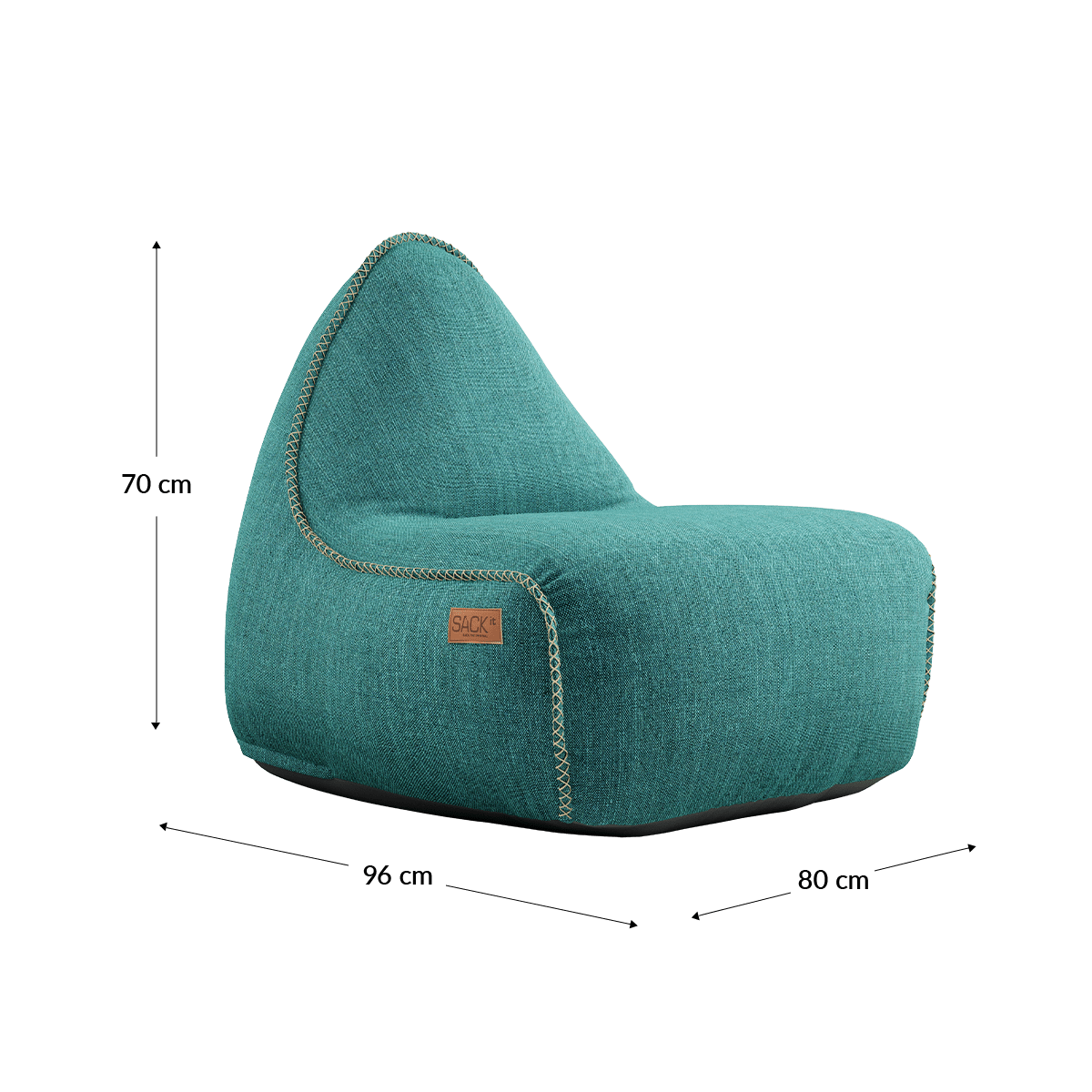 Cobana Lounge Chair & Pouf | Cobana Lounge Chair & Pouf - Cobana Petrol Melange | SACKit