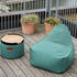 Cobana Lounge Chair og Pouf i gråt slidstærkt og vandafvisende stof med formstabilt design.