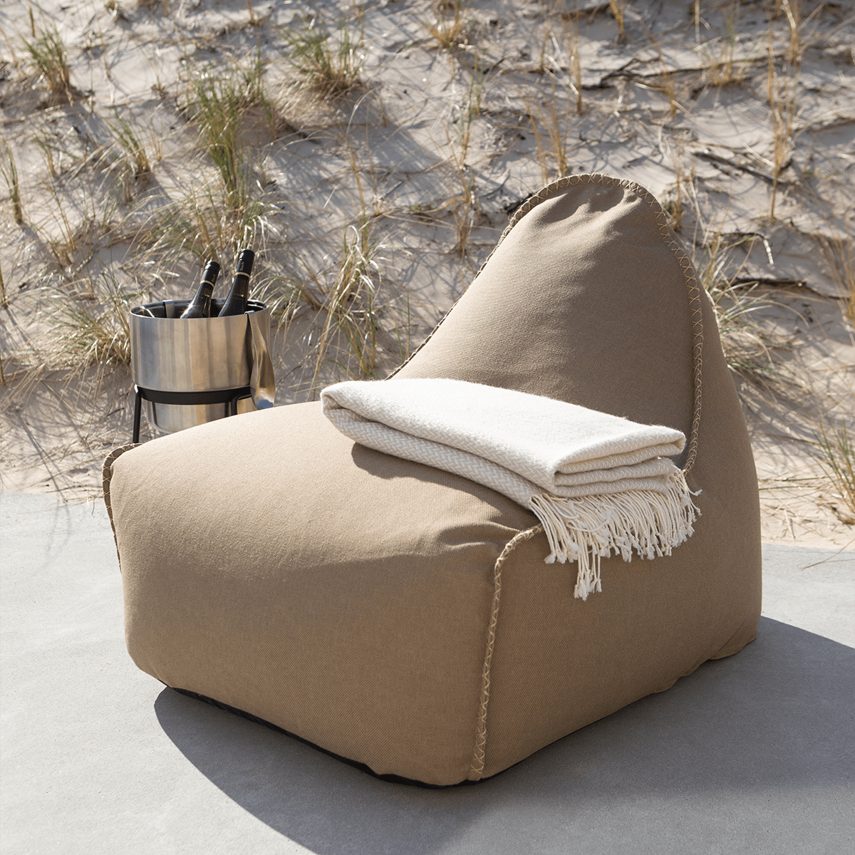 Cobana Lounge Chair & Pouf | Cobana Lounge Chair & Pouf - Cobana Taupe | SACKit