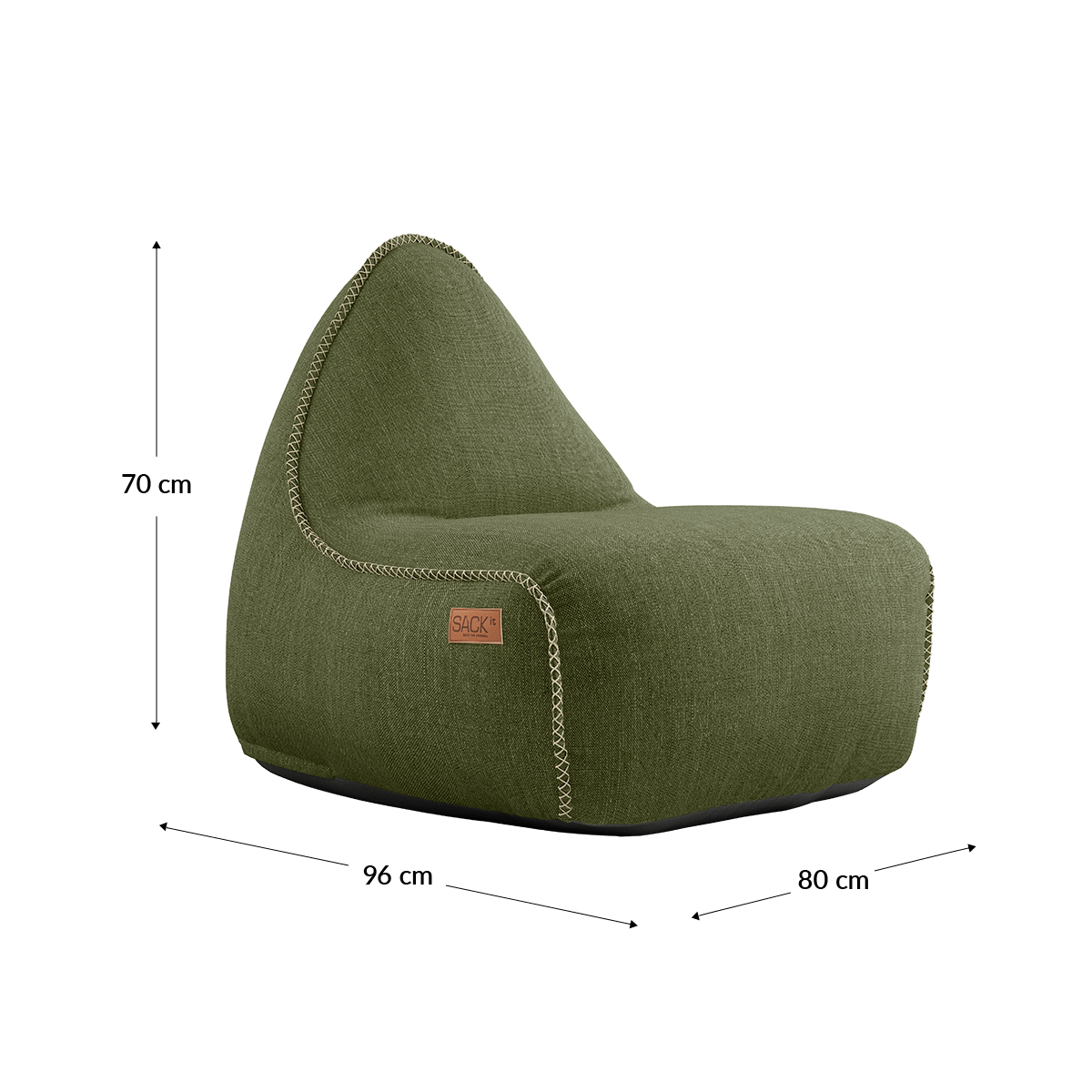 Cobana Lounge Chair & Pouf | Cobana Lounge Chair & Pouf - Kirra Olive | SACKit