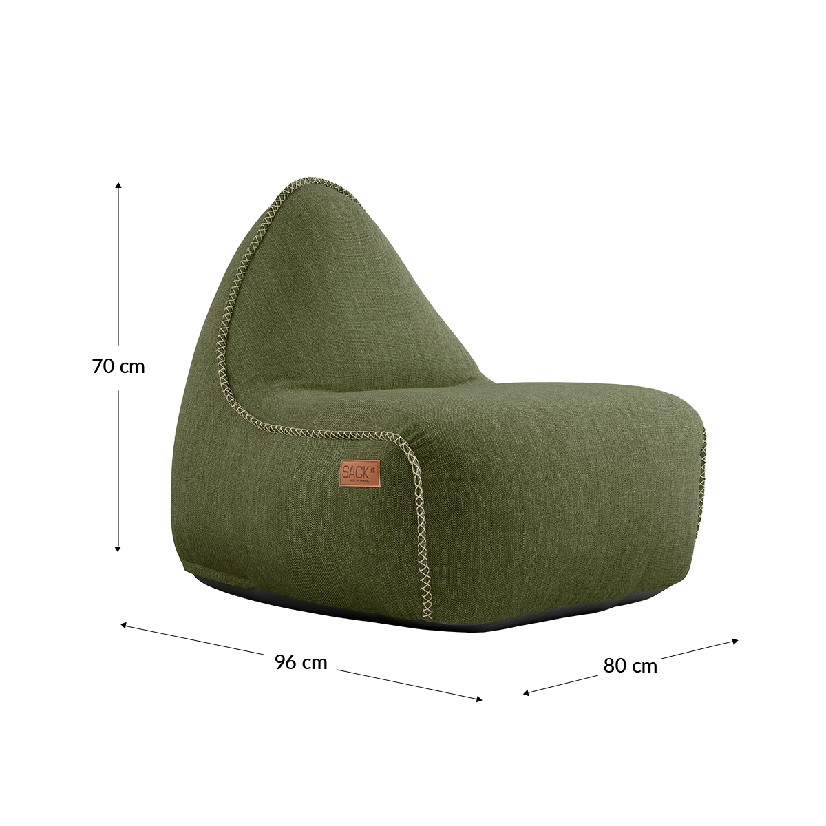 Cobana Lounge Chair og Pouf i gråt slidstærkt stof med formstabilt design og ryglæn.