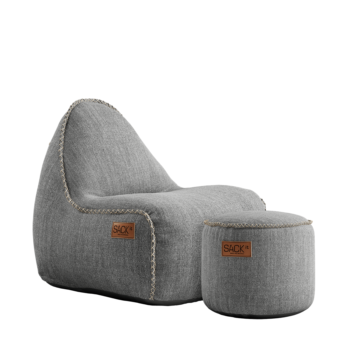 Cobana Junior Lounge Chair & Pouf | Cobana Junior Lounge Chair & Pouf - Cobana Grey | SACKit