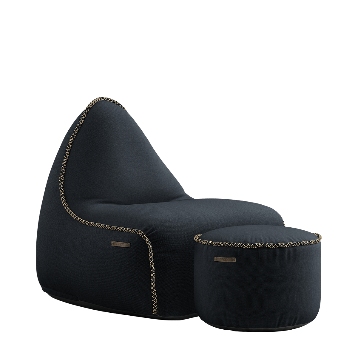 Cura Lounge Chair & Pouf | Cura Lounge Chair & Pouf - Cura Black | SACKit